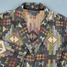 New Identity Blazer Jacket Womens L Southwestern Aztec Woven Tapestry Boho VTG 