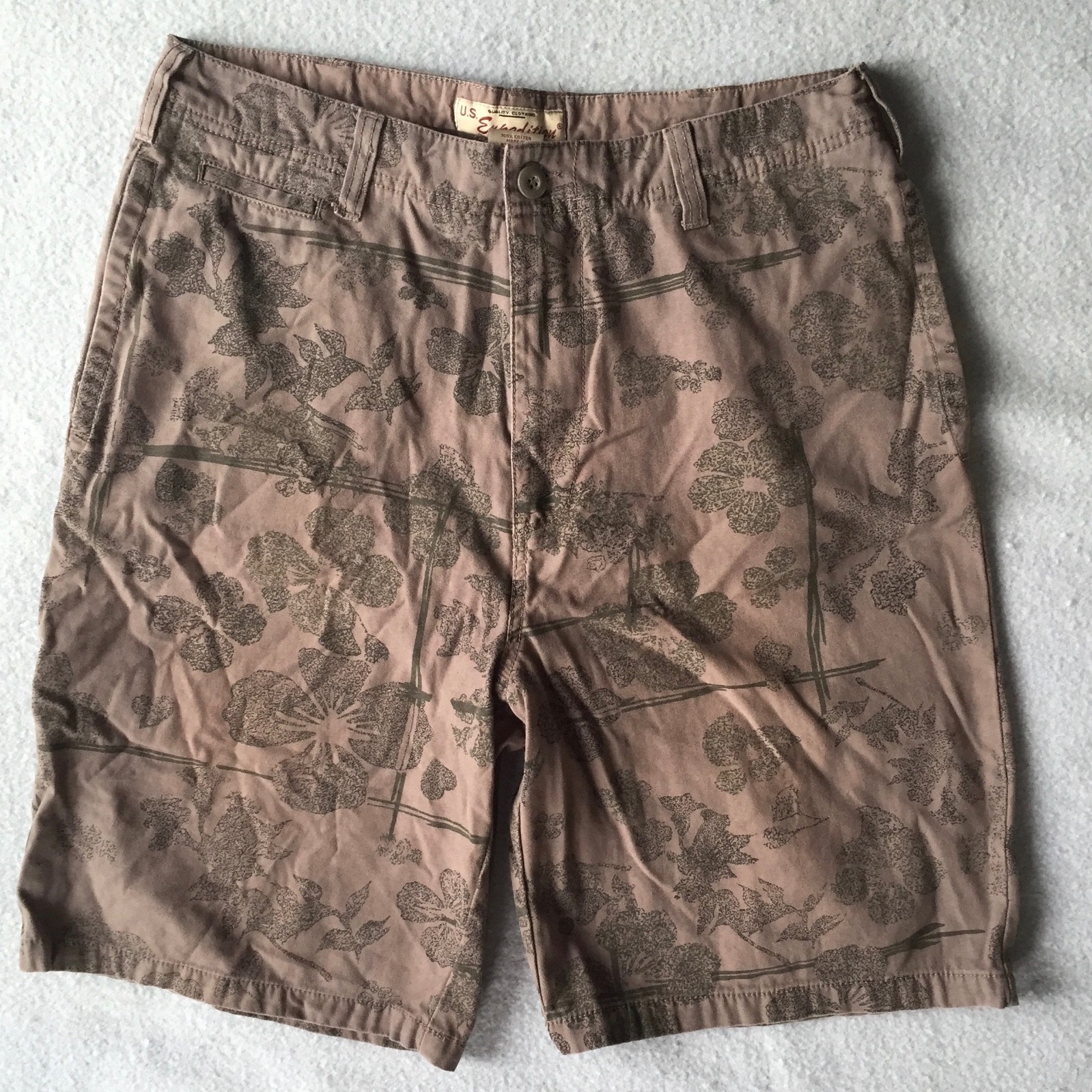 U.S. Expedition Size 34 Mens Shorts Gray with Print 100 Cotton eBay