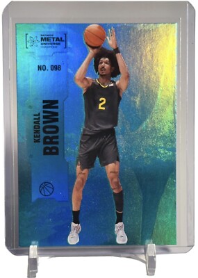 Kendall Brown 2022 Skybox Metal Universe Champions Aqua RC Card #98 W/Top Loader