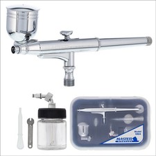 Gravity Suction Side-Feed DUAL-ACTION AIRBRUSH SET KIT Auto Paint Hobby Tattoo