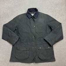 Wax Jacket Womens Large Blue Hunting Country Outdoors Waterproof Coat Lady*