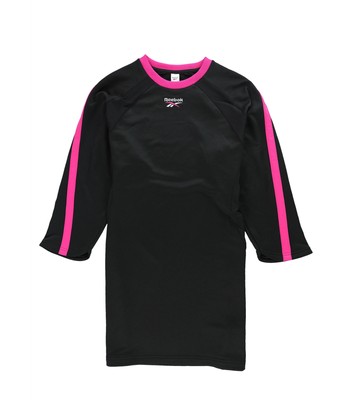 Reebok Womens Classics Hockey Color Block Mini Dress, Black, Small