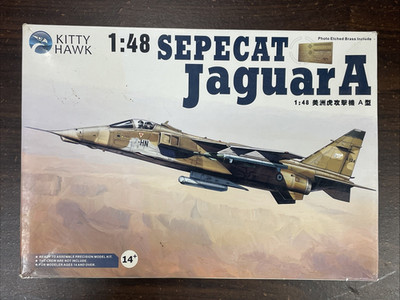 Sepecat Jaguar A- 1/48 Scale Kitty Hawk Assy Started Kit#KH80104 - Missing a Few
