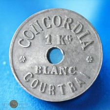 BELGIQUE - Jeton - Token - 1 Kg de blanc Courtrai Concordia, Zinc