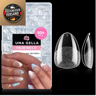 Gel Nagel Tips Kurz Mandel 504 Stück 12 Größen Soft Gel Full Cover