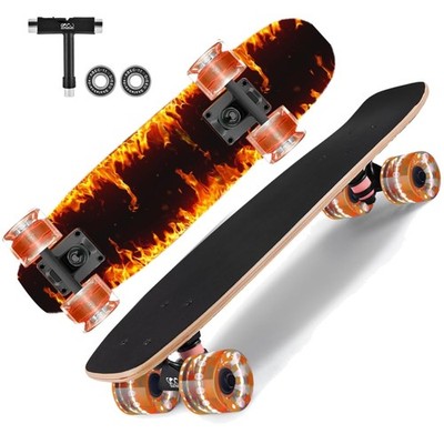 Skateboards mit bunten blinkenden Rädern für Anfänger, Kinder, Teenager, Erwa...