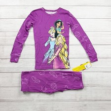 Disney Princess Girls Pajama Set Purple 2-Piece Long Sleeve NWT 10