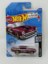 2020 Hot Wheels Super Treasure Hunt - Rod Squad - 57 Chevy - Pink Hot Rod Nice 2020 Hot Wheels Super Treasure Hunt - Rod Squad - 57 Chevy - Pink Hot Rod Nice