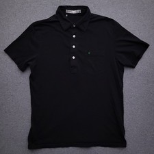 Criquet Polo Shirt Mens Medium Slim Fit Black Short Sleeve Organic Cotton