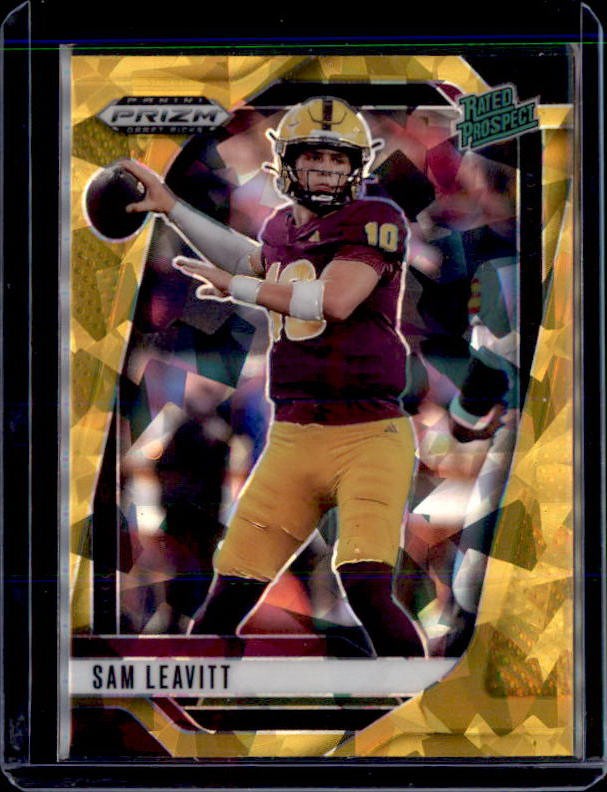 2025 Panini Prizm Draft Picks #6 Sam Leavitt Prizms Gold Ice