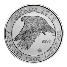 Canada 2016 $8 1.5-oz Silver White Falcon .9999 Fine 70.69 per troy oz