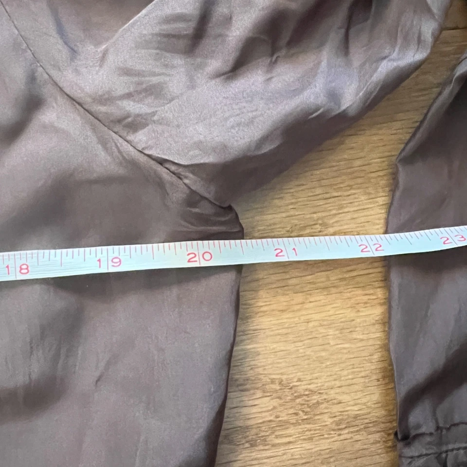 Blusa de seda J.Jill tamanho M marrom manga longa encaixe frontal pintada - Imagem 4 de 4