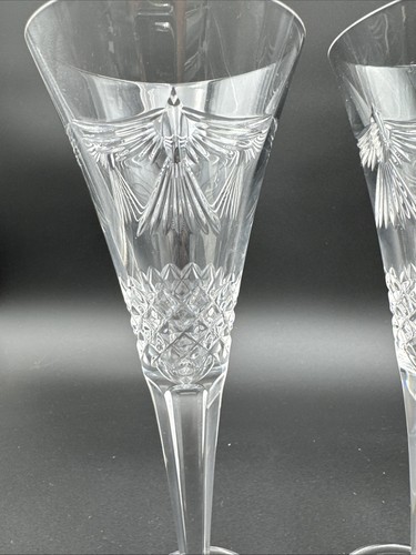 Coppia Flauti Champagne Waterford Millennium Collezione Peace Dove Hope usati in ottime condizioni - Foto 5 di 8