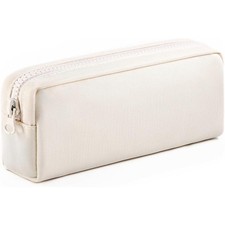 Big Capacity Pencil Case, Pure Color Pen Pouch with Zipper Stationary Storage