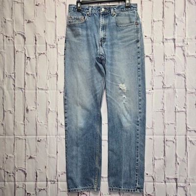 VTG Y2K Levis 505 Regular Fit Straight Leg Jeans Light Wash Denim Men 32x32
