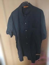 Shanghai Tang 100% Silk Black Short Sleeve Sh...