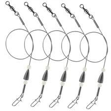  15 Pack Carolina Ready Rigs 10'' for Bass Fishing, 3/8oz-15 Pack Lead Weights