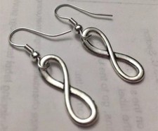 Infinity Charm Earrings ,Silver Sign Symbol Love Gf Wife Bff Partner Family Mom
