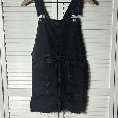Moto Top Shop Black Size 8  Denim Short Overalls