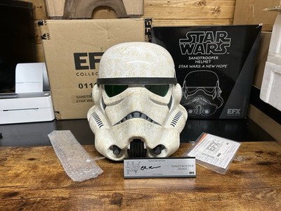 Star Wars EFX Collectibles Sandtrooper Helmet - A New Hope Boxed - Signed Plaque
