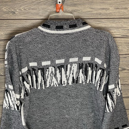 Suéter EClat Vintage Años 80-90 Estilo Gris Negro Tigre Mujer Talla En Detalle - Imagen 12 de 15