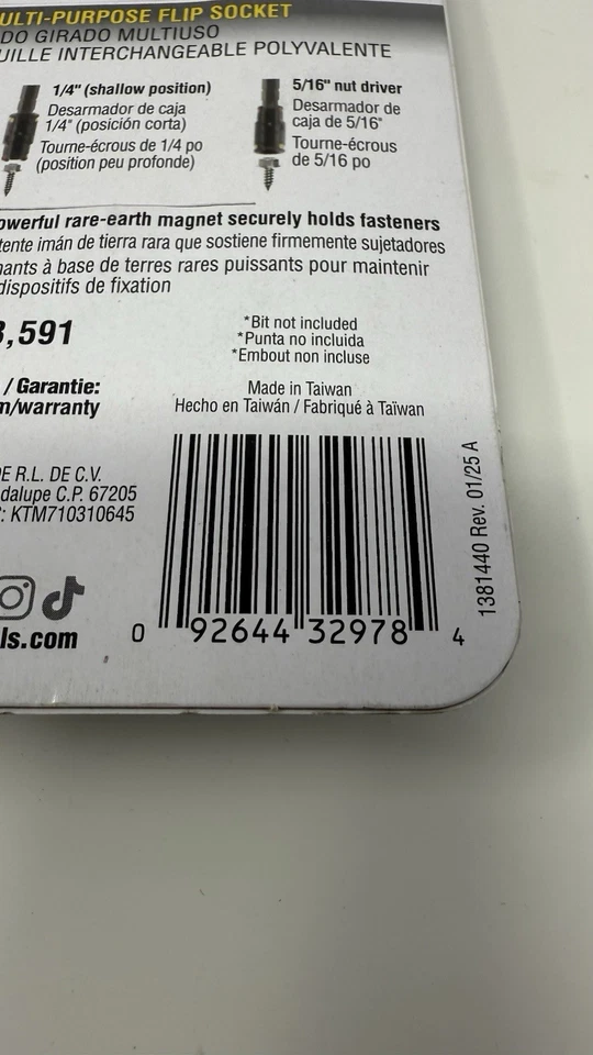 Klein Tools 7 en 1 SAE + 6 EN 1 enchufes abatibles de impacto métrico + soporte para brocas 32933KIT Foto 4 de 4