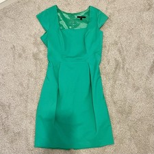 COAST Women’s Size 16 Emerald Green Tailored Sheath Lined Dress Formal Cotton