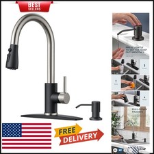 Classic Single Handle Kitchen Faucet with 3 Spray Modes and Soap Dispenser