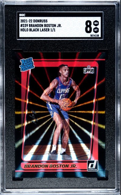 2021-22 Panini Donruss Rated Rookie Brandon Boston Jr. #239 Holo Black Laser 1/1
