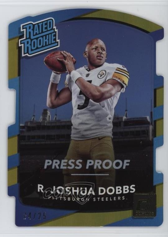 2017 Donruss Rated Press Proof Gold Die-Cut 24/25 R Joshua Dobbs Rookie RC ex1