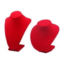Necklace Display Bust Pendant Holder Stand Red Color Stable with Base for Choker