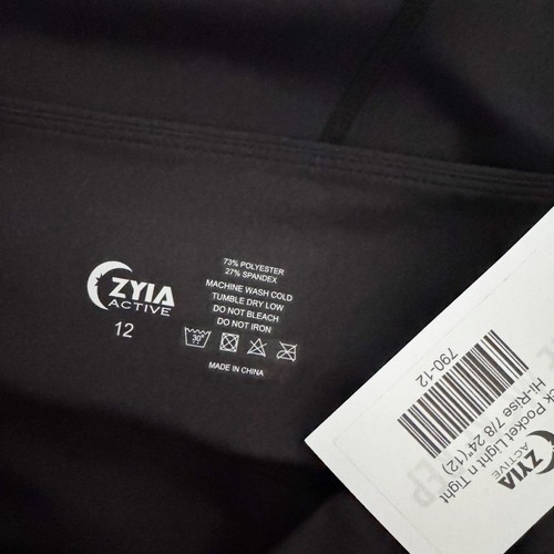 Leggings ZYIA ACTIVE Bolsillo Ligeros y Apretados Tiro Alto Negros 12 - Imagen 10 de 10