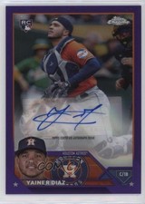 2023 Topps Chrome Update Purple Refractor 129/250 Yainer Diaz #AC-YAD Auto 11o2