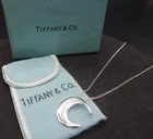 Tiffany & Co. Paloma Picasso Moon 925 Sterling Silver Pendant Necklace N782