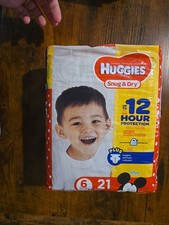 Vintage Huggies Size 6 Snug  Dry Diapers 21 Count