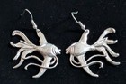 Maurice Milleur Kissing Angel Fish Pewter Earrings Signed "92" — photo 2