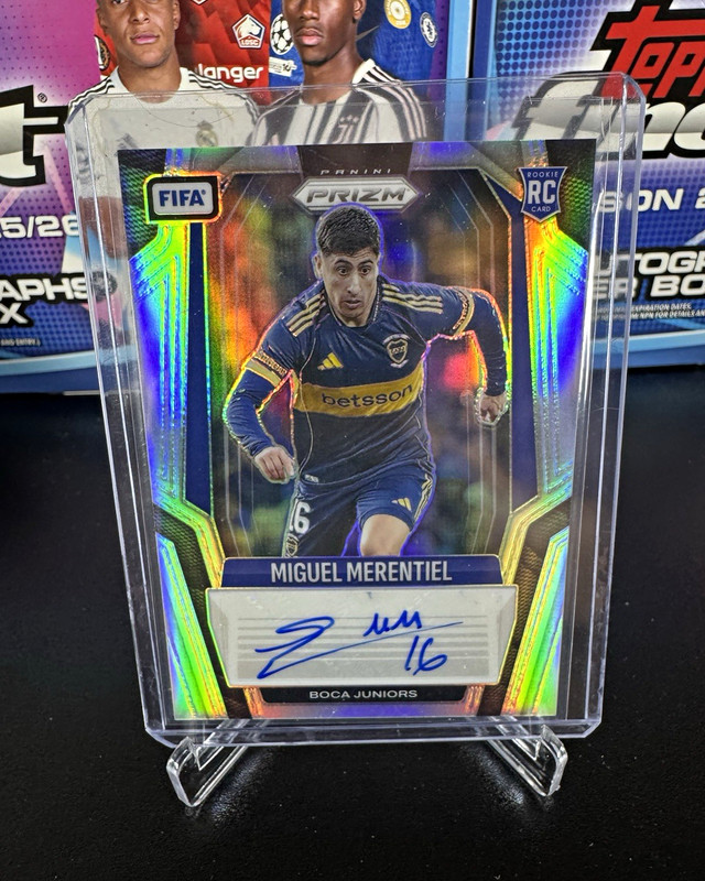 2025-26 Panini Prizm FIFA Miguel Merentiel Signatures RC Silver Prizm Auto /99