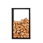 Black Steel Firewood Log Rack Model 2 - Sturdy Elevated Storage for Logs 78cm