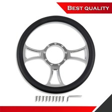 Gm 14 Chrome Billet Aluminum 9 Hole Steering Wheel Half Wrap Trinity Style