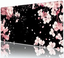 Japanese Cherry Blossom Mouse Pad,XXL 35.4"x15.7" Big Gaming Mousepad,Sakura ...