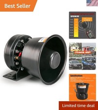 200 Watt High-Performance PA Siren Speaker - Waterproof, Black Steel Finish