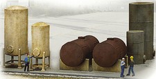 Walthers Cornerstone HO Scale Building/Structure Kit Industrial Tanks Detail Set