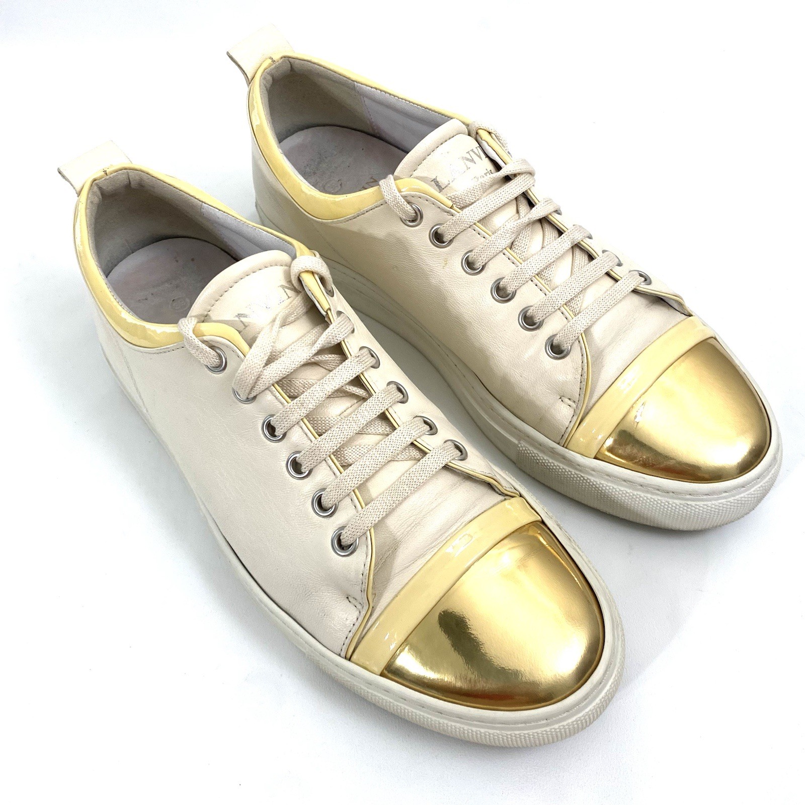 LANVIN  Paris Womens Low Top Leather Sneakers Trainers Size 8 / 39