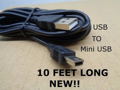 Mini USB CABLE 10 FEET HIGH-SPEED DATA SYNC CHARGING CORD PSP PC Arduino eReader