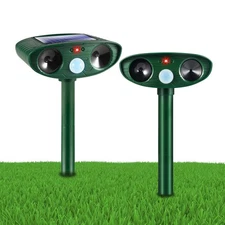 2 Pack Solar Ultrasonic Animal Repeller Outdoor Deer Repellent Devices Waterp...