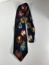Looney Tunes Mania Neck Tie, Daffy Duck, Bugs Bunny, Taz, Marvin Martian 1996