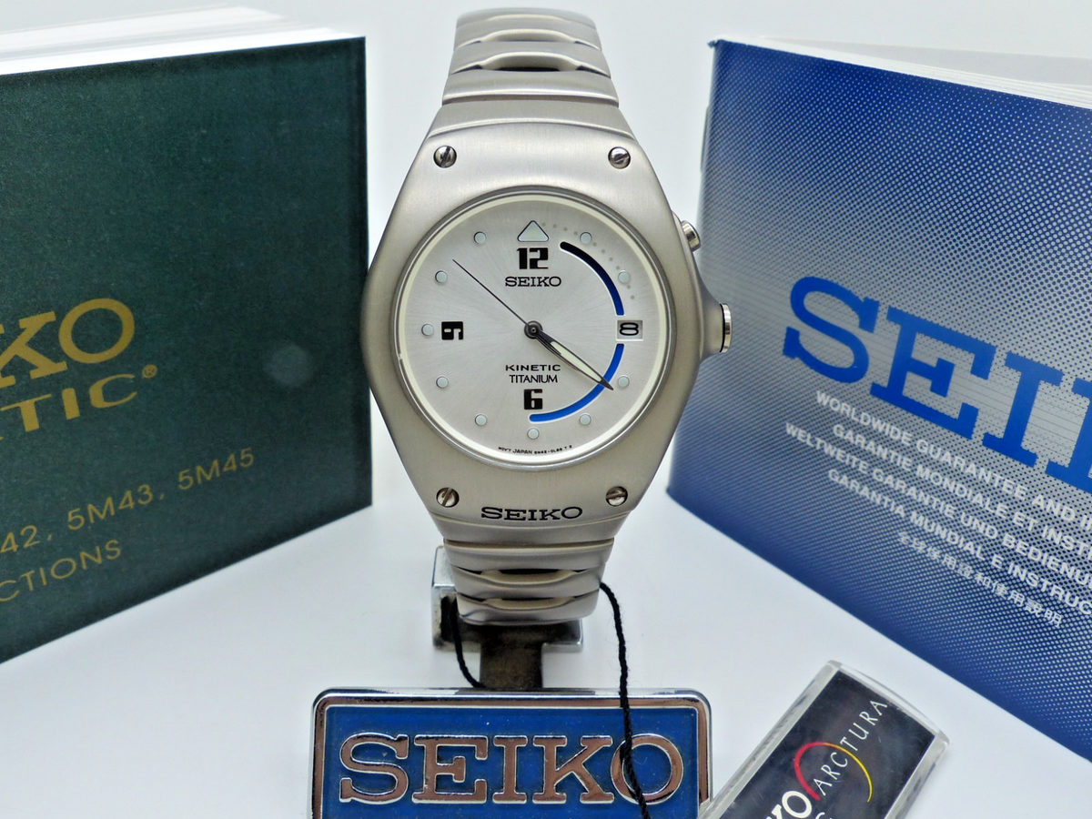 SEIKO Titanium Arctura Kinetic SKH523P Hysek Design 5M42-0H49 New
