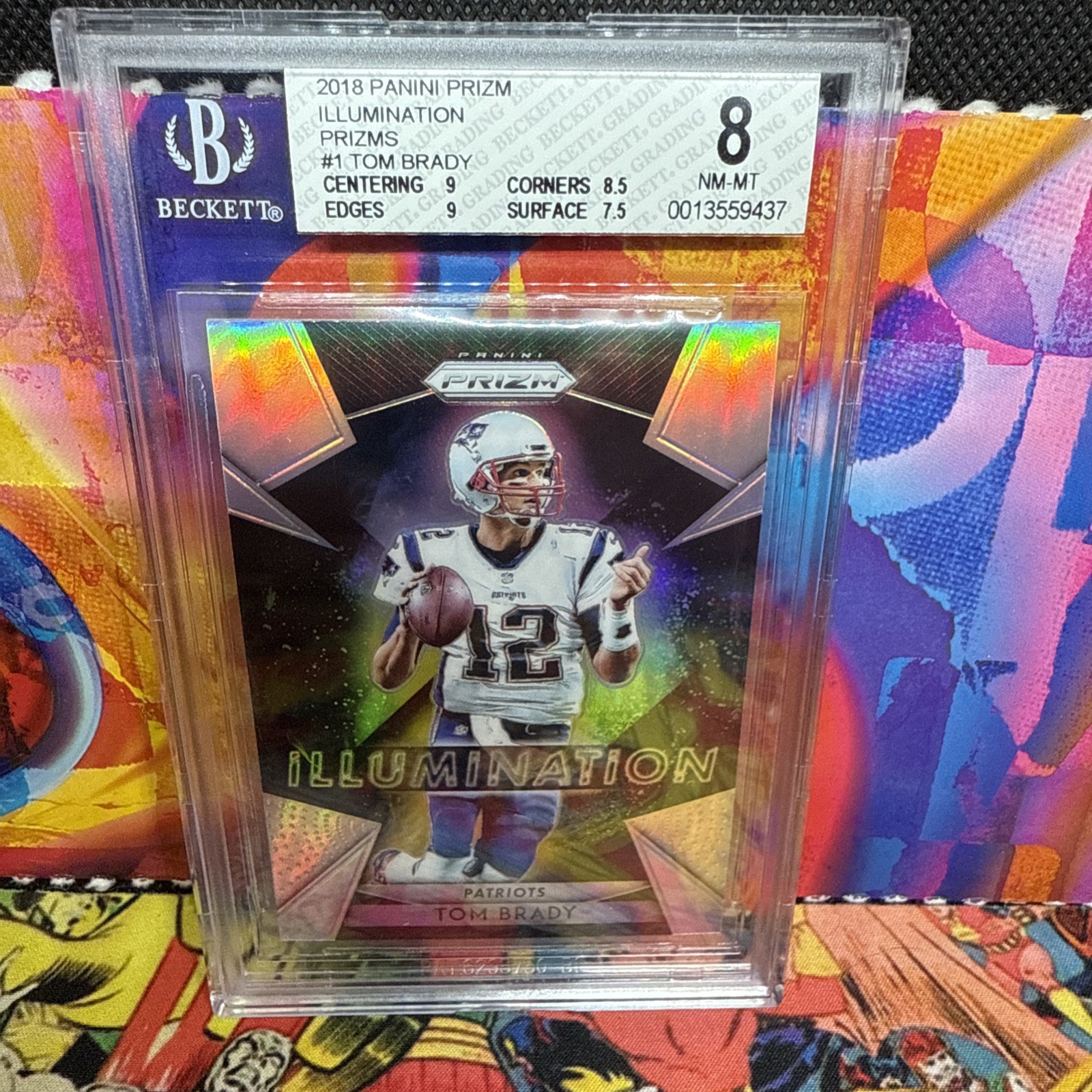 2018 Panini Prizm Tom Brady Silver Prizm Illumination Insert #1 Patriots 🐐 HOF