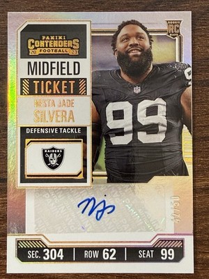 2023 Contenders Nesta Jade Silvera Rookie Auto #'d /50 Midfield Ticket RC #305