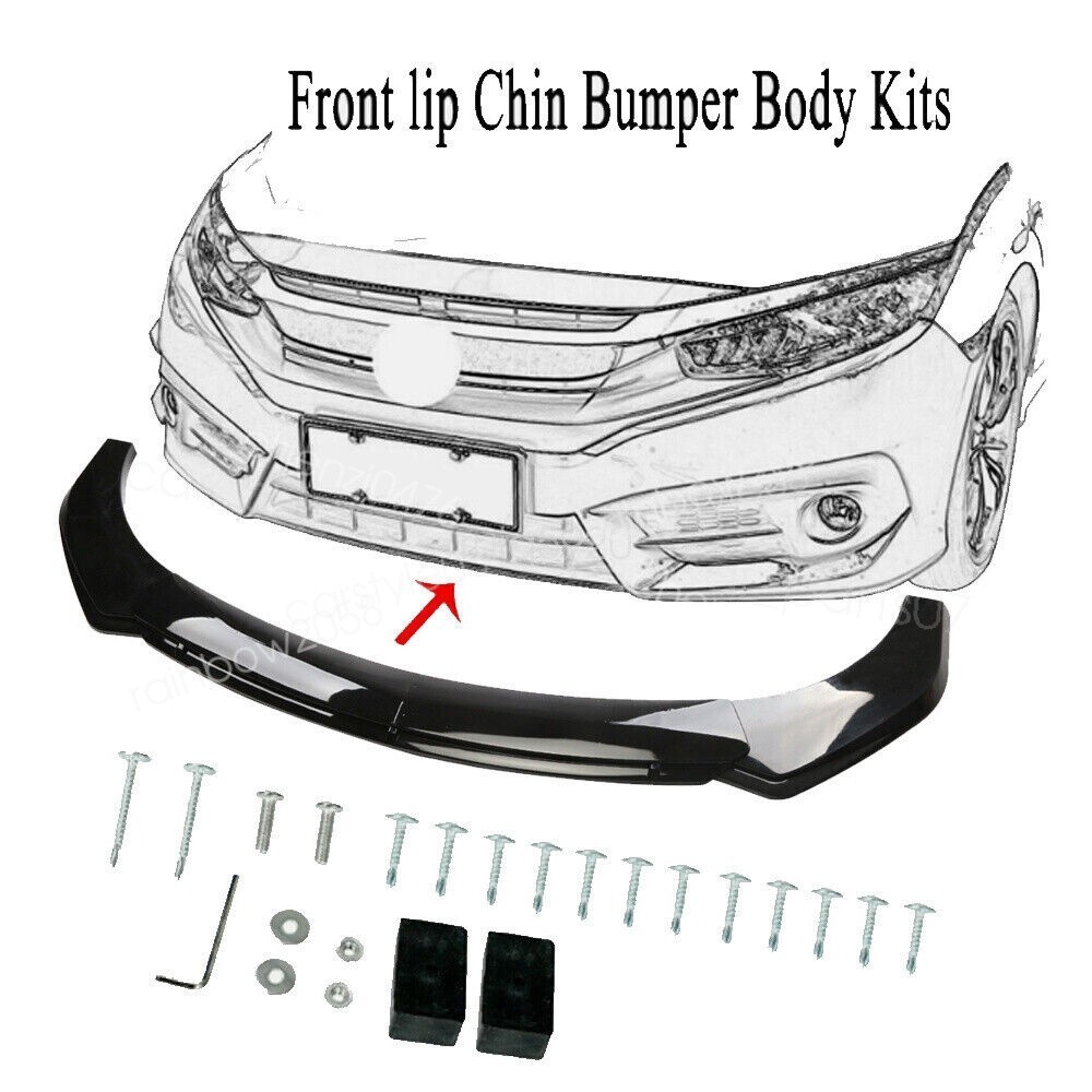 Black For Aston Martin DBS Car Front Bumper Lip Chin Splitter Spoiler Body Kit